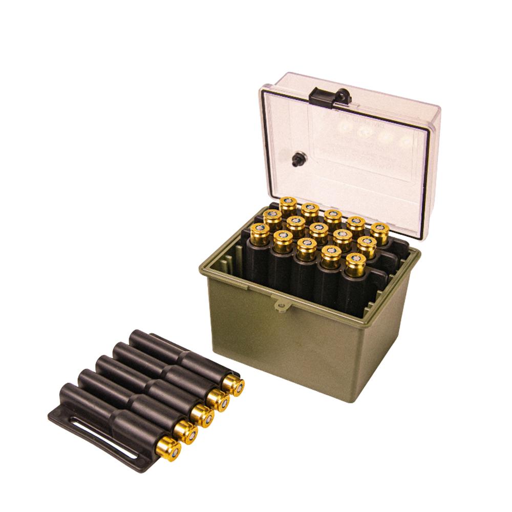 https3A2F2Fmedia.chattanoogashooting.com2Fimages2Fproduct2FJF618522FJF61852-1.jpg Berry's Mfg Safari Ammo Box 20rd Small Rifle Clear/Olive - Image 1