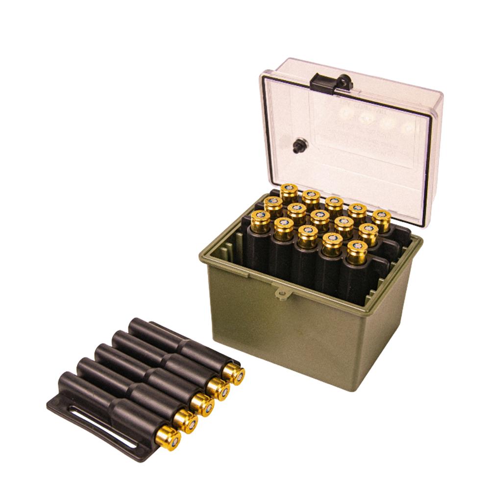 https3A2F2Fmedia.chattanoogashooting.com2Fimages2Fproduct2FJF637532FJF63753-1.jpg Berry's Mfg Safari Ammo Box 20rd Small Magnum Clear/Olive - Image 1