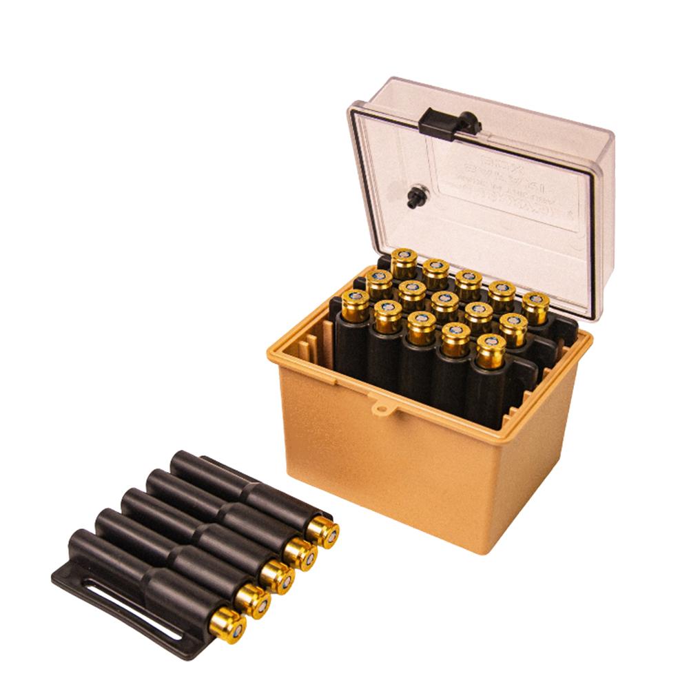 https3A2F2Fmedia.chattanoogashooting.com2Fimages2Fproduct2FJF731472FJF73147-1.jpg Berry's Mfg Safari Ammo Box 20rd Small Magnum Clear/Tan - Image 1