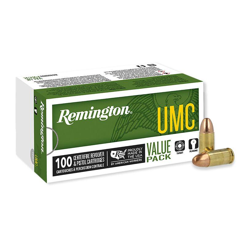 https3A2F2Fmedia.chattanoogashooting.com2Fimages2Fproduct2FRT237652FRT23765-1.jpg Remington UMC Handgun Ammunition 9mm Luger 115 gr FMJ 1145 fps 100/ct - Image 1