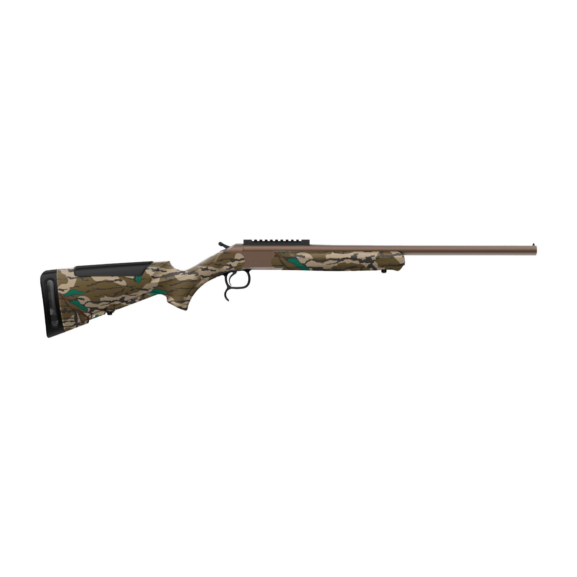 https3A2F2Fmedia.chattanoogashooting.com2Fimages2Fproduct2FVCGML410GLBR2FVCGML410GLBR1.jpg Retay Gamelander Mossy Oak Greenleaf Shotgun 410ga 3" Chamber Single Shot 22" Barrel Bronze Cerakote/Greenleaf Stock - Image 1